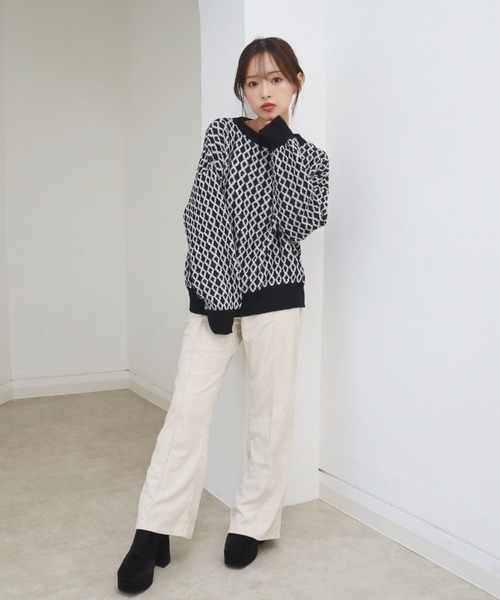 CECIL McBEE（セシルマクビー）の「カットコールセンターシームフレアパンツ（その他パンツ・レディース・ブラウン/ブラック/アイボリー・MEDIUM/LARGE）」の13枚目の写真