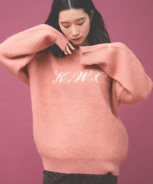 Kappa（カッパ）の「≪Kappa×and ST ウェルネスクラブ≫シャギーニット (ユニセックス)（ニット/セーター・レディース・ネイビー/ホワイト/ピンク/ライトブルー・SMALL/MEDIUM/LARGE）」の4枚目の写真