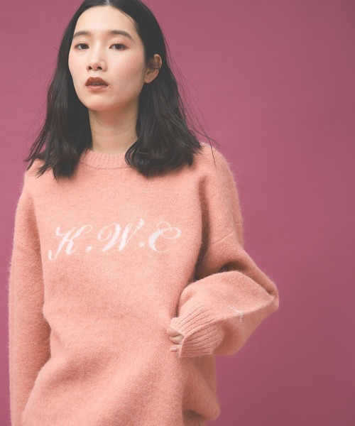 Kappa（カッパ）の「≪Kappa×and ST ウェルネスクラブ≫シャギーニット (ユニセックス)（ニット/セーター・レディース・ネイビー/ホワイト/ピンク/ライトブルー・SMALL/MEDIUM/LARGE）」の6枚目の写真
