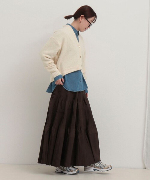 fredy couleur（フレディクルール）の「FOXタッチVネックカーディガン（ニット/セーター・レディース・チャコールグレー/アイボリー/ピンク・38）」の10枚目の写真