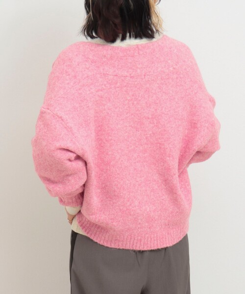 fredy couleur（フレディクルール）の「FOXタッチVネックカーディガン（ニット/セーター・レディース・チャコールグレー/アイボリー/ピンク・38）」の19枚目の写真