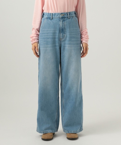 BAYFLOW（ベイフロー）の「※ペインターワイドデニム（デニムパンツ・レディース・ブルー/ライトブルー・X-SMALL/SMALL/MEDIUM/LARGE）」の9枚目の写真