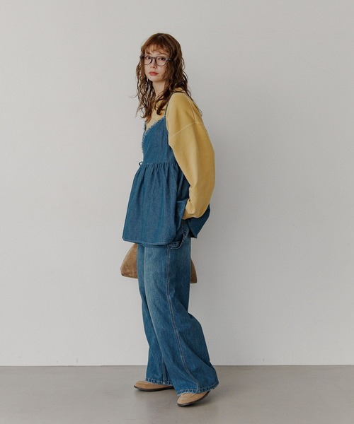 BAYFLOW（ベイフロー）の「※ペインターワイドデニム（デニムパンツ・レディース・ブルー/ライトブルー・X-SMALL/SMALL/MEDIUM/LARGE）」の22枚目の写真