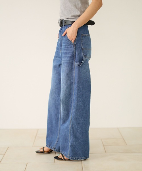 BAYFLOW（ベイフロー）の「ペインターワイドデニム（デニムパンツ・レディース・ブルー/ライトブルー・X-SMALL/SMALL/MEDIUM/LARGE）」の6枚目の写真