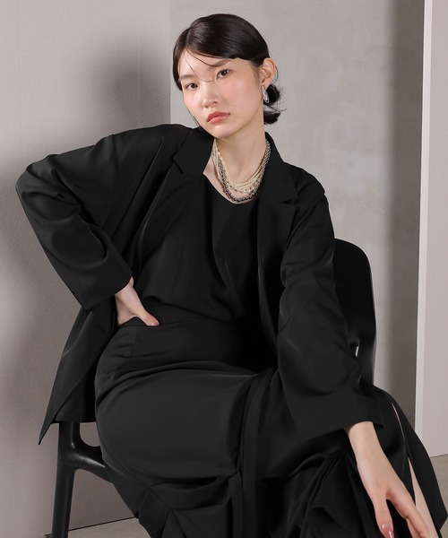 リボンデザインスカート ダブルジャケット 3点セット パーティー