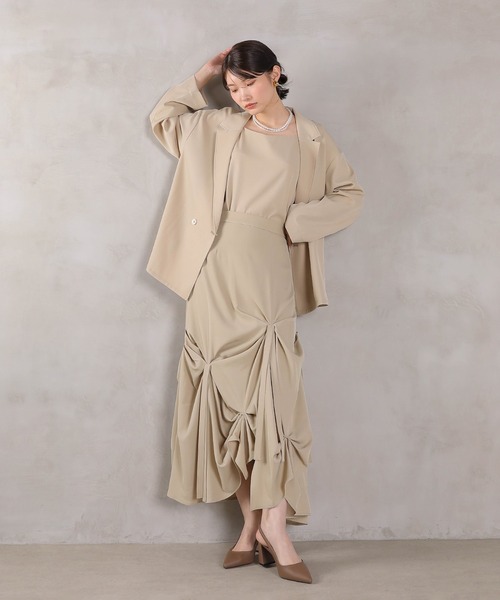 リボンデザインスカート ダブルジャケット 3点セット パーティー