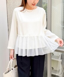 NOLLEY’S | ウォッシャブルオトナサテンペプラムブラウス(シャツ/ブラウス)