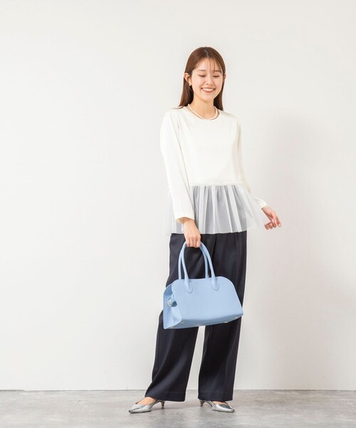 NOLLEY’S(ノーリーズ)の「ウォッシャブルオトナサテンペプラムブラウス(シャツ/ブラウス・レディース・ブラック/ネイビー/オフホワイト・38)」の8枚目の写真