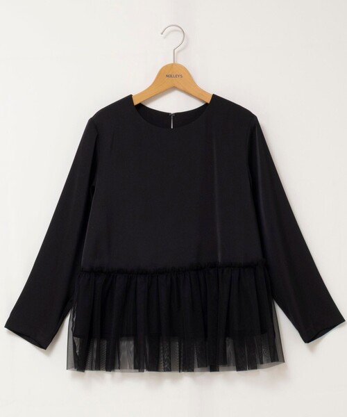 NOLLEY’S(ノーリーズ)の「ウォッシャブルオトナサテンペプラムブラウス(シャツ/ブラウス・レディース・ブラック/ネイビー/オフホワイト・38)」の16枚目の写真