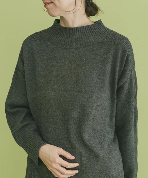 ITEMS URBANRESEARCH（アイテムズ アーバンリサーチ）の「ショルダーリブハイネックニット（ニット/セーター・レディース・ミント/ホワイト/レッド系その他/チャコールグレー・FREE）」の17枚目の写真