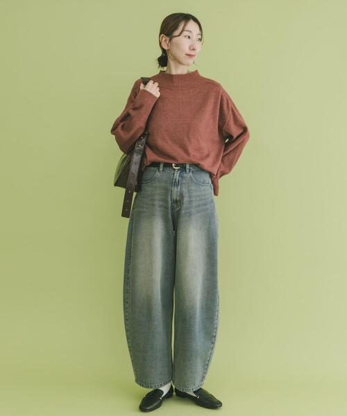 ITEMS URBANRESEARCH（アイテムズ アーバンリサーチ）の「ショルダーリブハイネックニット（ニット/セーター・レディース・ミント/ホワイト/レッド系その他/チャコールグレー・FREE）」の8枚目の写真