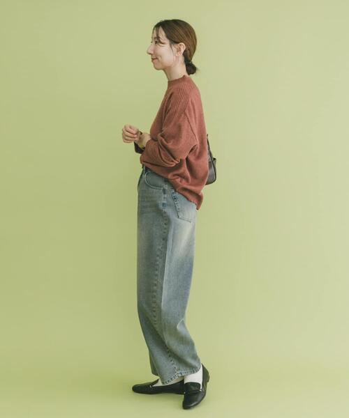 ITEMS URBANRESEARCH（アイテムズ アーバンリサーチ）の「ショルダーリブハイネックニット（ニット/セーター・レディース・ミント/ホワイト/レッド系その他/チャコールグレー・FREE）」の9枚目の写真