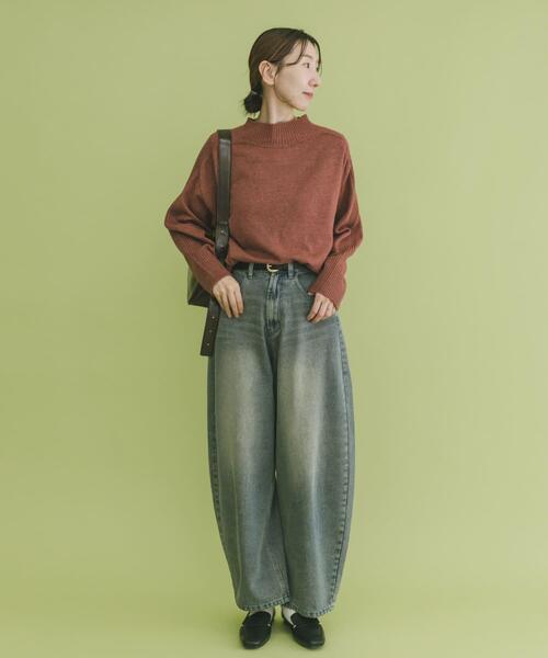 ITEMS URBANRESEARCH（アイテムズ アーバンリサーチ）の「ショルダーリブハイネックニット（ニット/セーター・レディース・ミント/ホワイト/レッド系その他/チャコールグレー・FREE）」の11枚目の写真