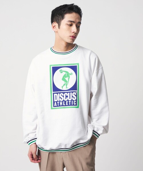 DISCUS ATHLETIC（ディスカス　アスレチック）の「【別注】＜DISCUS ATHLETIC×CITEN＞グラフィックスウェット（スウェット・メンズ・ホワイト/グレー系・M/L）」の2枚目の写真