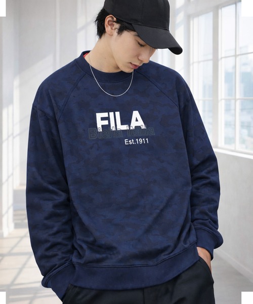 セール】FILA フィラ カモフラージュ ロゴ入り 裏起毛 スウェット