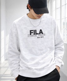 FILA フィラ カモフラージュ ロゴ入り 裏起毛 スウェット