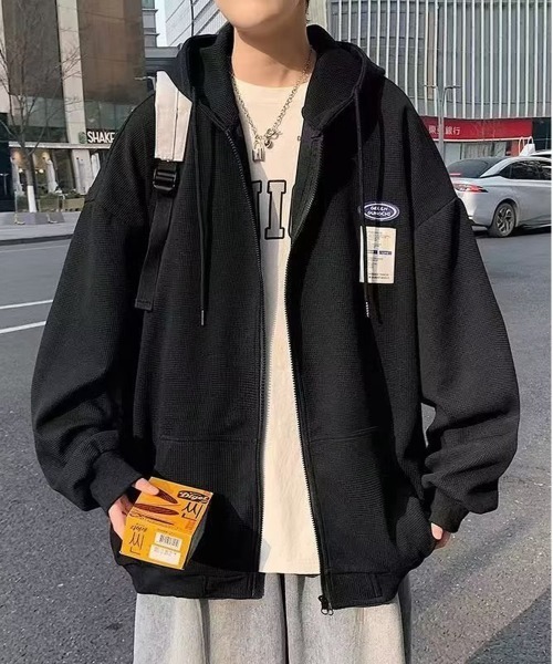 NEW GENTLEMAN(ニュージェントルマン)の「ハイランドパーク オーバーサイズ ジップアップパーカー(パーカー・メンズ・グレー/ブラック/ホワイト・XL/L/M)」の5枚目の写真