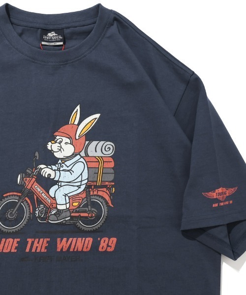 KRIFF MAYER(クリフメイヤー)の「【綿100%】クリフラビット半袖T(ツーリング)(Tシャツ/カットソー・メンズ・イエロー/チャコール/オフホワイト/ネイビー/ミント・MEDIUM/X-LARGE/LARGE)」の5枚目の写真