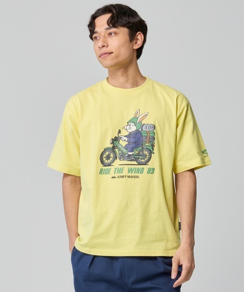 KRIFF MAYER(クリフメイヤー)の「【綿100%】クリフラビット半袖T(ツーリング)(Tシャツ/カットソー・メンズ・イエロー/チャコール/オフホワイト/ネイビー/ミント・MEDIUM/X-LARGE/LARGE)」の1枚目の写真