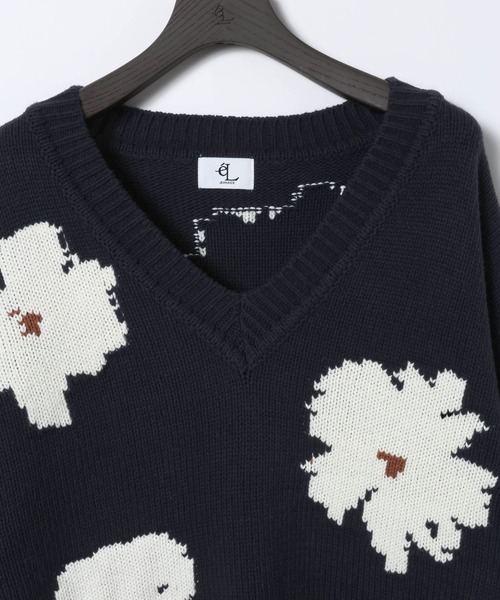 eL(エル)の「【eL】5G Flower Jacquard Pullover/641230(ニット/セーター・レディース・グレー系/ネイビー系・FREE)」の20枚目の写真