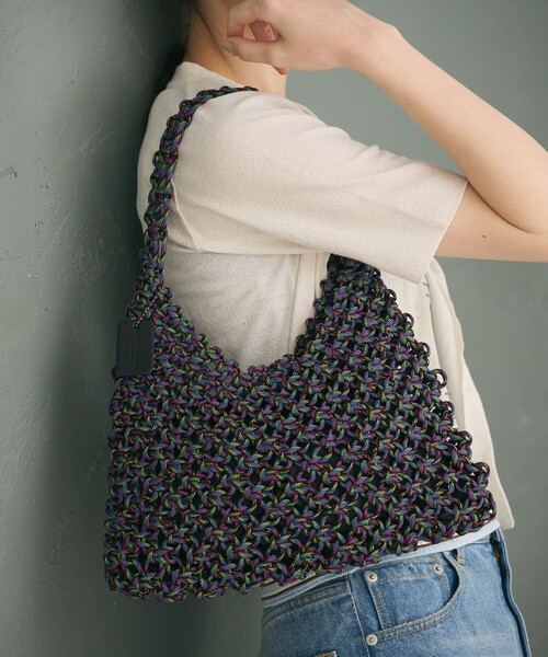 BEAUTY&YOUTH UNITED ARROWS(ビューティーアンドユースユナイテッドアローズ)の「パラコード マクラメ ワンショルダーバッグ(ショルダーバッグ・レディース・オレンジ/ブラック/ライトブルー・FREE)」の2枚目の写真