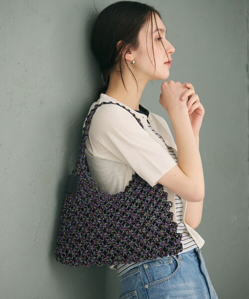 BEAUTY&YOUTH UNITED ARROWS(ビューティーアンドユースユナイテッドアローズ)の「パラコード マクラメ ワンショルダーバッグ(ショルダーバッグ・レディース・オレンジ/ブラック/ライトブルー・FREE)」の4枚目の写真