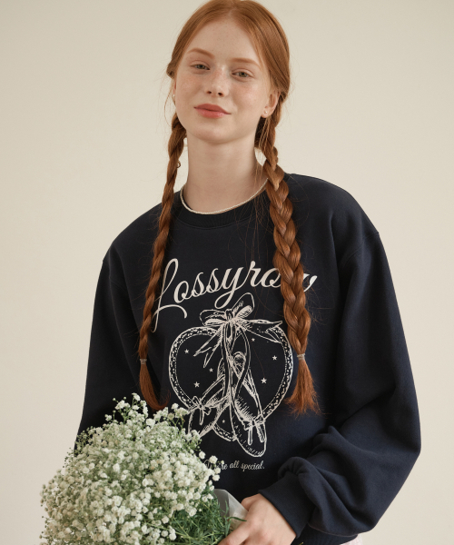 LOSSYROW(ロッシロー)の「Heart flats sweatshirt Navy(スウェット・レディース・ネイビー・FREE)」の3枚目の写真