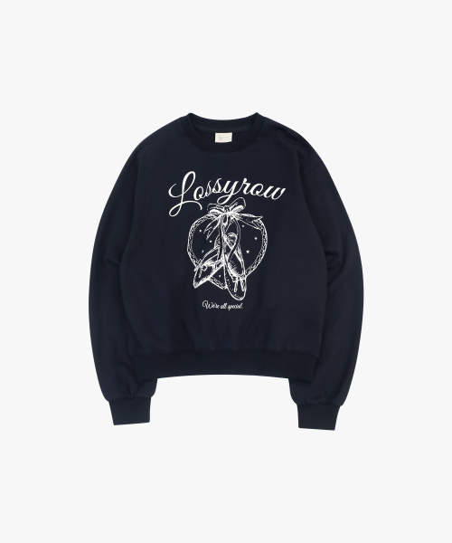 LOSSYROW(ロッシロー)の「Heart flats sweatshirt Navy(スウェット・レディース・ネイビー・FREE)」の5枚目の写真