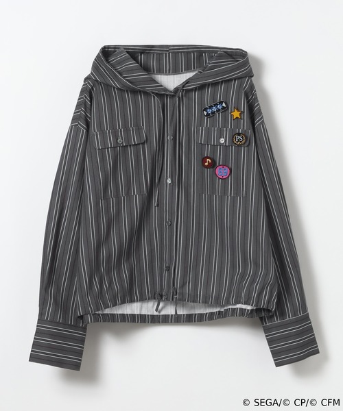 JEANASIS（ジーナシス）の「【 プロジェクトセカイ×ZOZOTOWN】Leo/need ストライプフードシャツ(ワッペン付き)/639876（シャツ/ブラウス・レディース・ホワイト系その他/ブラック系その他・MEDIUM/LARGE）」の21枚目の写真