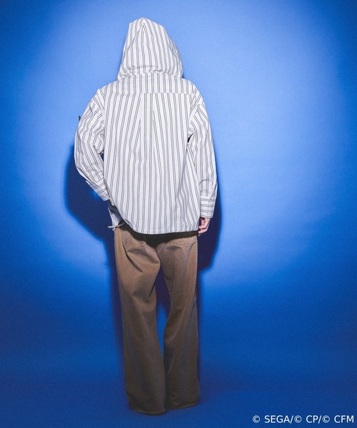 JEANASIS（ジーナシス）の「【 プロジェクトセカイ×ZOZOTOWN】Leo/need ストライプフードシャツ(ワッペン付き)/639876（シャツ/ブラウス・レディース・ホワイト系その他/ブラック系その他・MEDIUM/LARGE）」の6枚目の写真