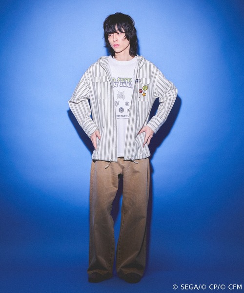 JEANASIS（ジーナシス）の「【 プロジェクトセカイ×ZOZOTOWN】Leo/need ストライプフードシャツ(ワッペン付き)/639876（シャツ/ブラウス・レディース・ホワイト系その他/ブラック系その他・MEDIUM/LARGE）」の4枚目の写真