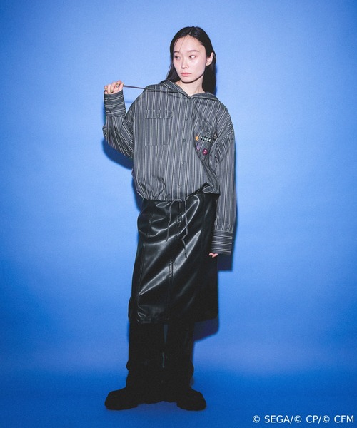 JEANASIS（ジーナシス）の「【 プロジェクトセカイ×ZOZOTOWN】Leo/need ストライプフードシャツ(ワッペン付き)/639876（シャツ/ブラウス・レディース・ホワイト系その他/ブラック系その他・MEDIUM/LARGE）」の14枚目の写真