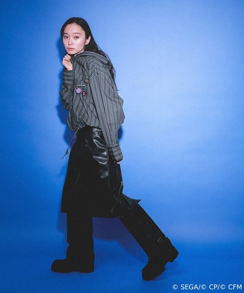 JEANASIS（ジーナシス）の「【 プロジェクトセカイ×ZOZOTOWN】Leo/need ストライプフードシャツ(ワッペン付き)/639876（シャツ/ブラウス・レディース・ホワイト系その他/ブラック系その他・MEDIUM/LARGE）」の15枚目の写真