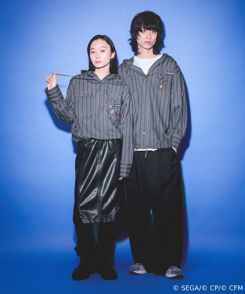 JEANASIS（ジーナシス）の「【 プロジェクトセカイ×ZOZOTOWN】Leo/need ストライプフードシャツ(ワッペン付き)/639876（シャツ/ブラウス・レディース・ホワイト系その他/ブラック系その他・MEDIUM/LARGE）」の9枚目の写真