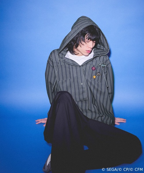 JEANASIS（ジーナシス）の「【 プロジェクトセカイ×ZOZOTOWN】Leo/need ストライプフードシャツ(ワッペン付き)/639876（シャツ/ブラウス・レディース・ホワイト系その他/ブラック系その他・MEDIUM/LARGE）」の18枚目の写真