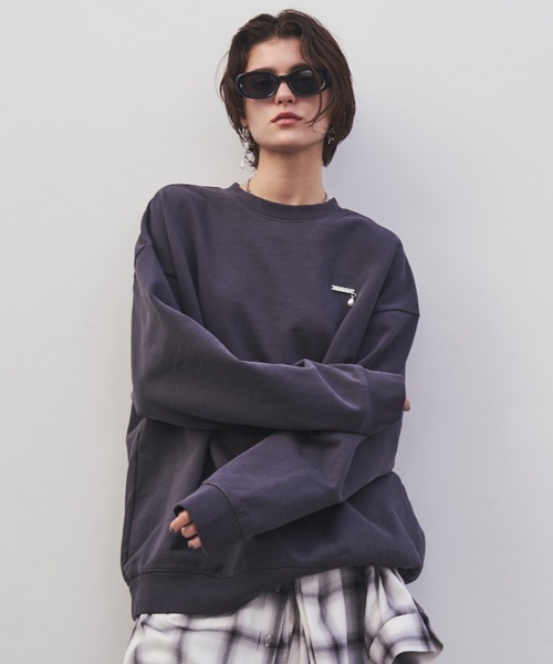 JOSE MOON（ジョゼムーン）の「PEARL CHAIN SWEAT/パールチェーンスウェット（スウェット・レディース・ブラック/チャコールグレー/グレー/ホワイト・FREE）」の4枚目の写真