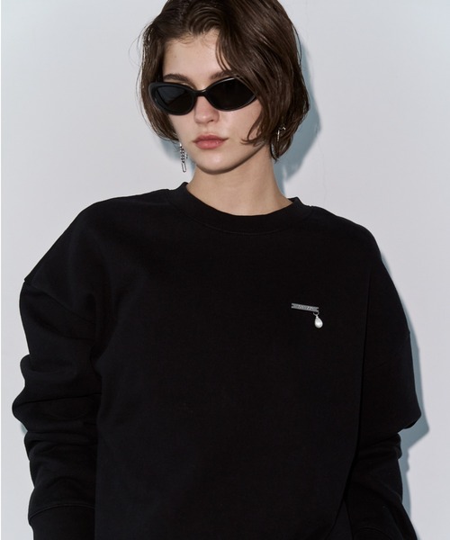 JOSE MOON（ジョゼムーン）の「PEARL CHAIN SWEAT/パールチェーンスウェット（スウェット・レディース・ブラック/チャコールグレー/グレー/ホワイト・FREE）」の15枚目の写真