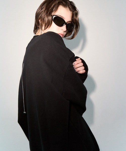 JOSE MOON（ジョゼムーン）の「PEARL CHAIN SWEAT/パールチェーンスウェット（スウェット・レディース・ブラック/チャコールグレー/グレー/ホワイト・FREE）」の9枚目の写真