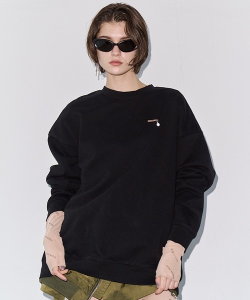 JOSE MOON（ジョゼムーン）の「PEARL CHAIN SWEAT/パールチェーンスウェット（スウェット・レディース・ブラック/チャコールグレー/グレー/ホワイト・FREE）」の5枚目の写真