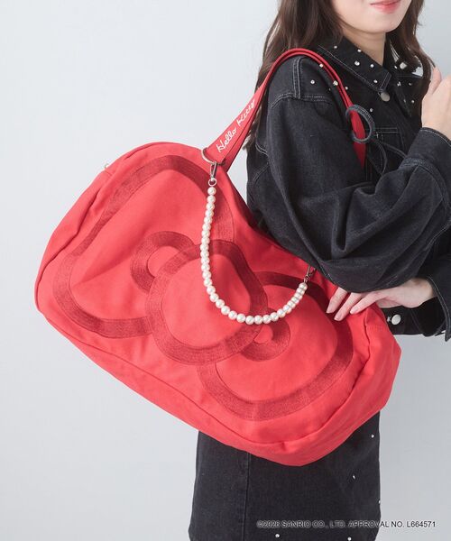 MAJESTIC LEGON（マジェスティックレゴン）の「ハローキティ リボンキャンバストート（トートバッグ・レディース・レッド/ブラック・FREE）」の5枚目の写真