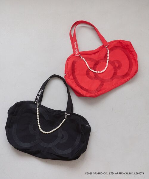 MAJESTIC LEGON（マジェスティックレゴン）の「ハローキティ リボンキャンバストート（トートバッグ・レディース・レッド/ブラック・FREE）」の12枚目の写真
