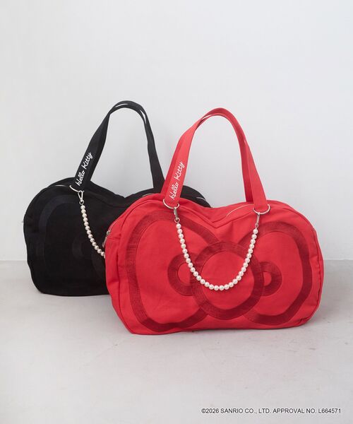 MAJESTIC LEGON（マジェスティックレゴン）の「ハローキティ リボンキャンバストート（トートバッグ・レディース・レッド/ブラック・FREE）」の13枚目の写真