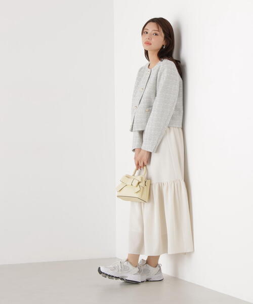 PROPORTION BODY DRESSING(プロポーションボディドレッシング)の「ニュアンスサテンティアードスカート / 1216120202(スカート・レディース・ホワイト系その他/イエロー/パープル・P/S/MEDIUM)」の6枚目の写真