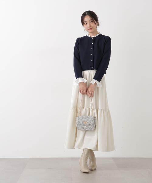 PROPORTION BODY DRESSING(プロポーションボディドレッシング)の「ニュアンスサテンティアードスカート / 1216120202(スカート・レディース・ホワイト系その他/イエロー/パープル・P/S/MEDIUM)」の10枚目の写真