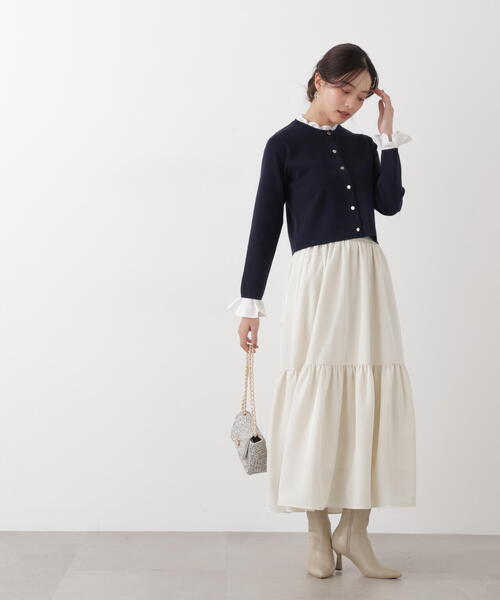 PROPORTION BODY DRESSING(プロポーションボディドレッシング)の「ニュアンスサテンティアードスカート / 1216120202(スカート・レディース・ホワイト系その他/イエロー/パープル・P/S/MEDIUM)」の11枚目の写真