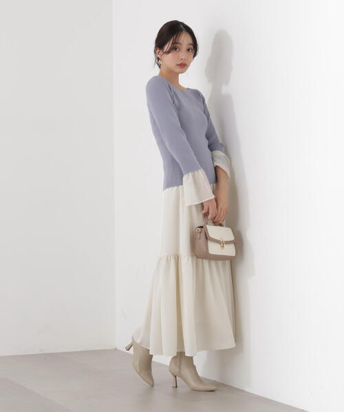 PROPORTION BODY DRESSING(プロポーションボディドレッシング)の「ニュアンスサテンティアードスカート / 1216120202(スカート・レディース・ホワイト系その他/イエロー/パープル・P/S/MEDIUM)」の14枚目の写真