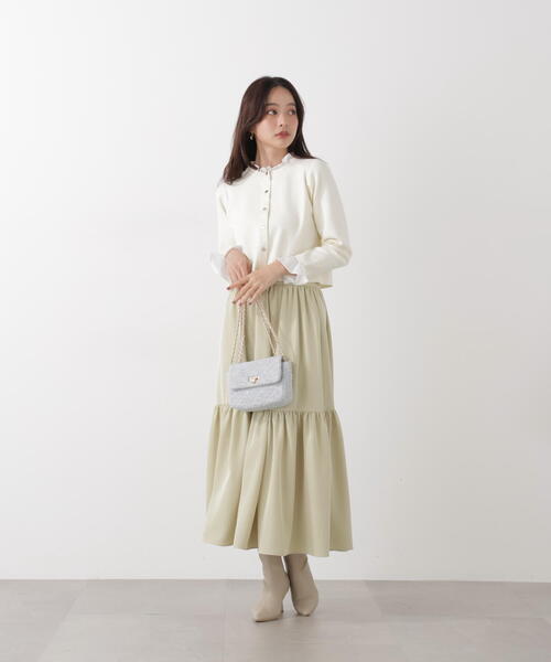 PROPORTION BODY DRESSING(プロポーションボディドレッシング)の「ニュアンスサテンティアードスカート / 1216120202(スカート・レディース・ホワイト系その他/イエロー/パープル・P/S/MEDIUM)」の22枚目の写真