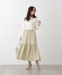 PROPORTION BODY DRESSING | ニュアンスサテンティアードスカート / 1216120202(スカート)