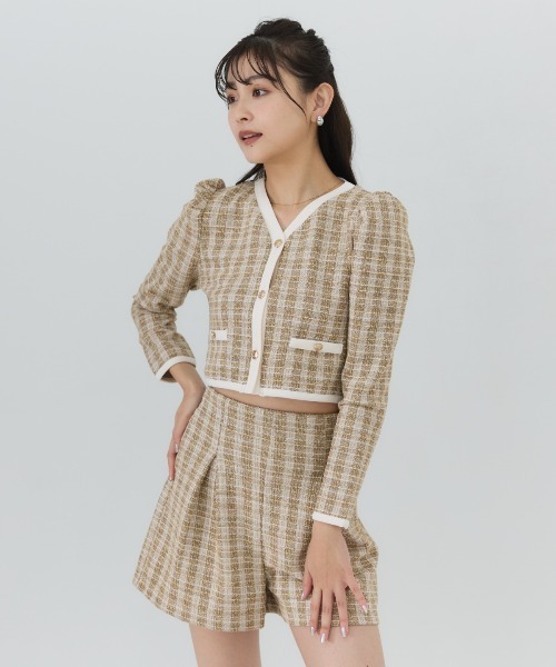 REDYAZEL（レディアゼル）の「カットツイードセットアップ（セットアップ・レディース・ベージュ系その他6・FREE）」の3枚目の写真