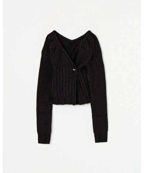 BEEDEN（ビーデン）の「TUCK DESIGN V NECK KNIT C/D（カーディガン/ボレロ・レディース・ブラック/グレー・FREE）」の9枚目の写真